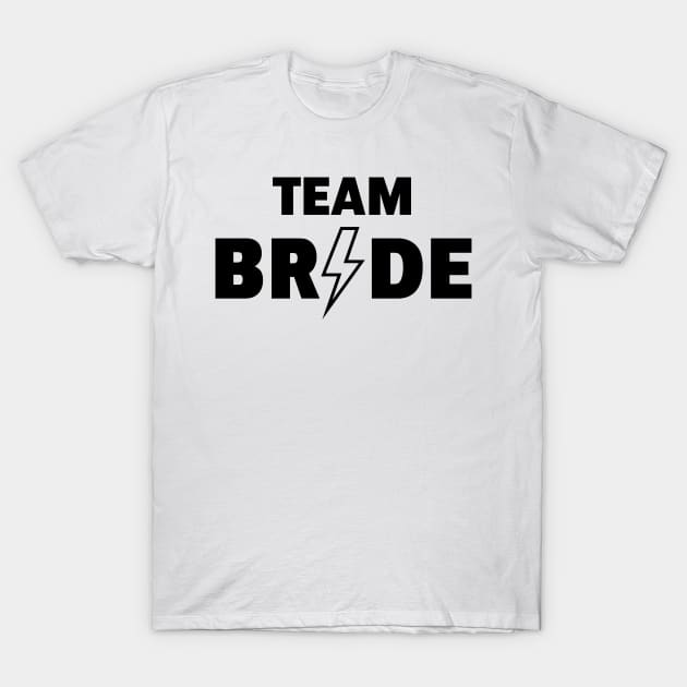 Team Bride Rocks (Hen Night / Bachelorette Party / Outline / Black) T-Shirt by MrFaulbaum